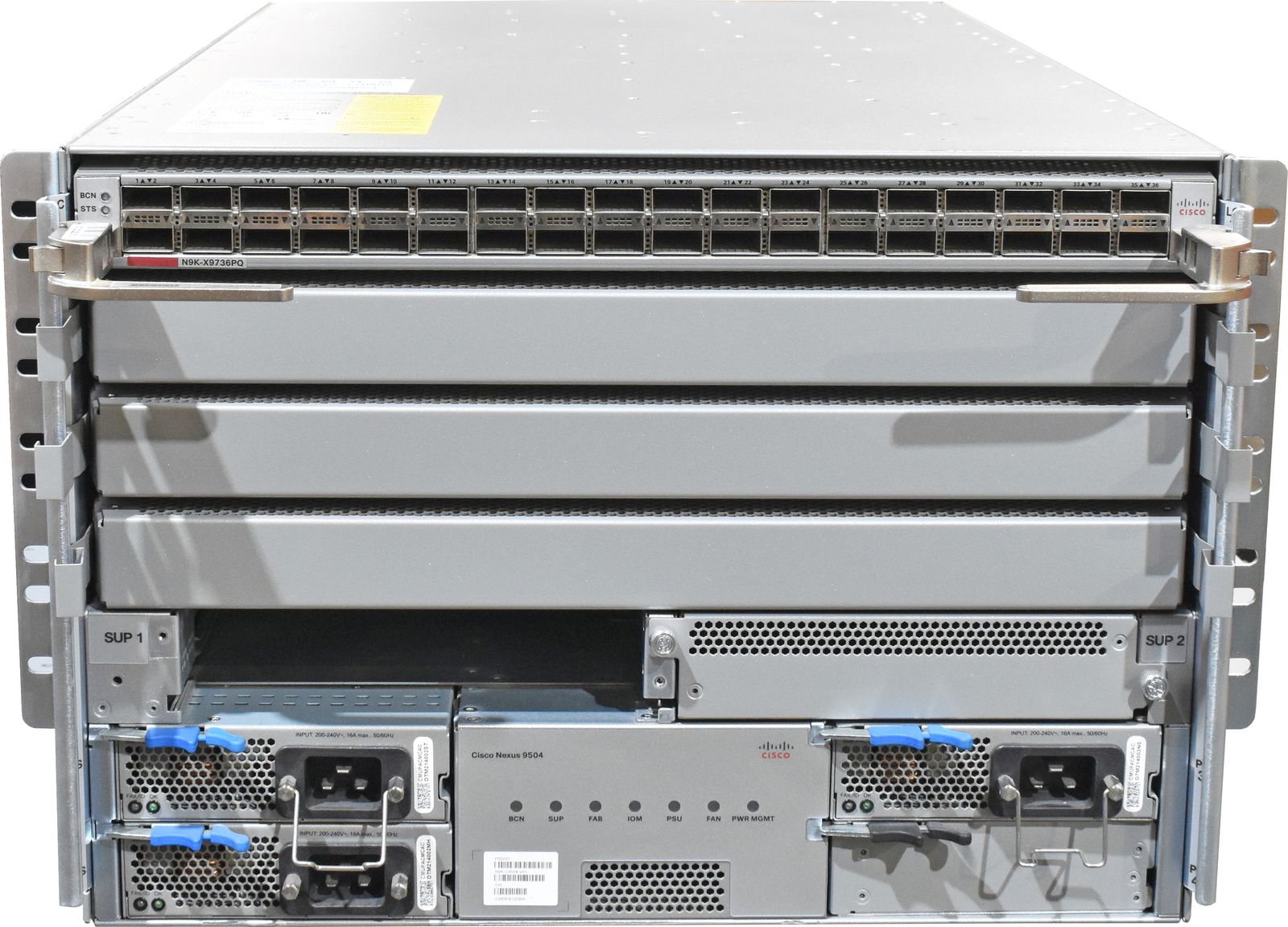 Cisco Nexus 9504 N9K-C9504 + Modules N9K-X9736PQ 2x Modules N9K-SC-A 3x PSU 3...