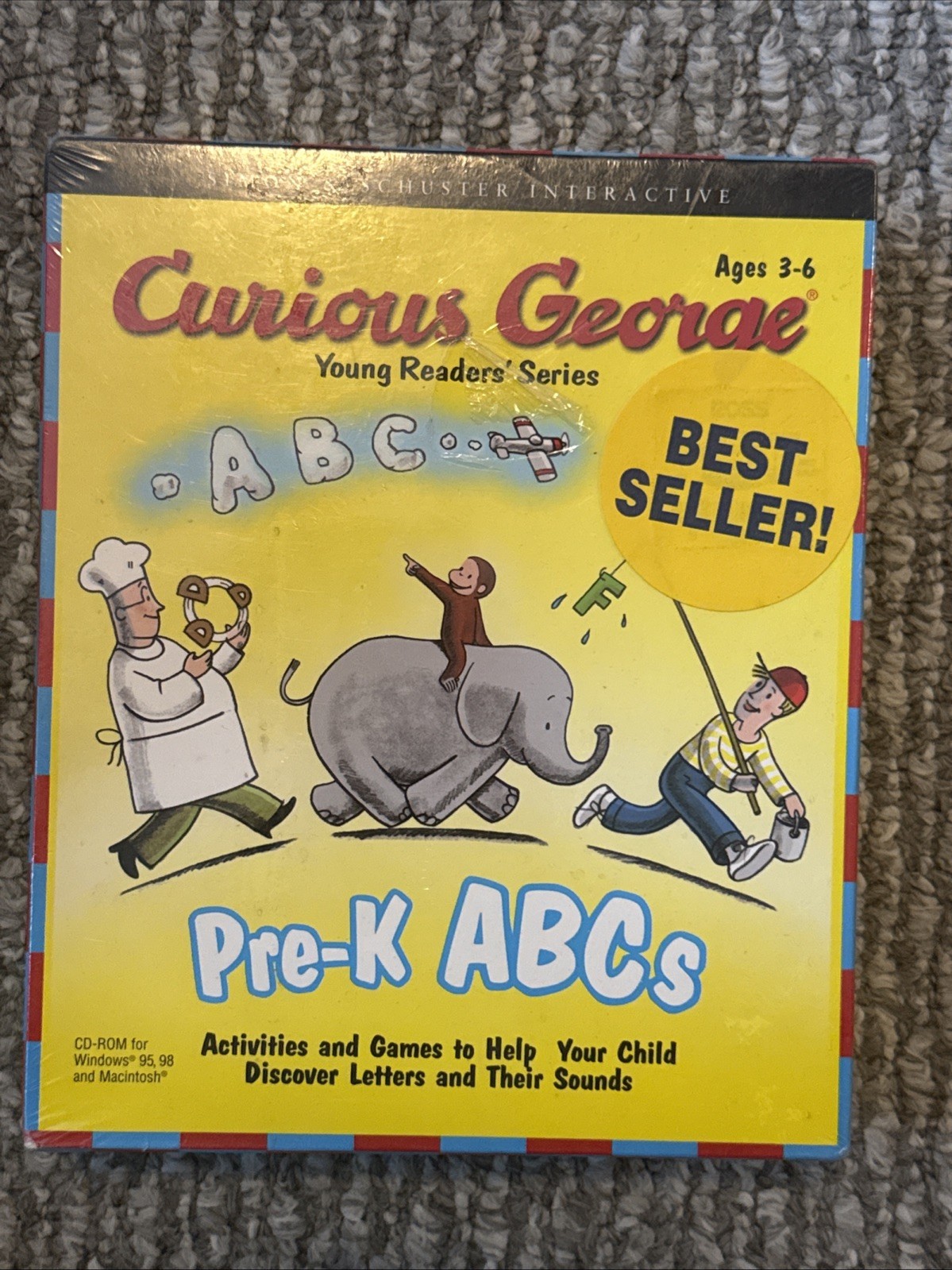 Curious George Pre-K ABCs Vintage Rare Young Reader's Series Win/Mac CD * NEW