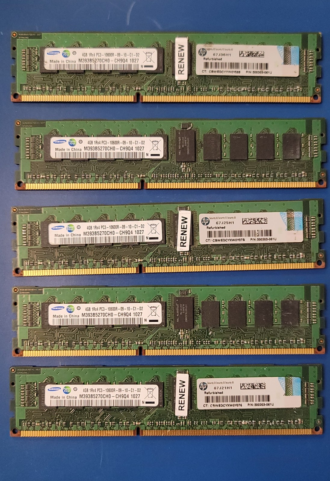 Samsung 4GB 1Rx4 PC3-10600R DDR3 ECC REG Server RAM M393B5270CH0-CH9 Tested