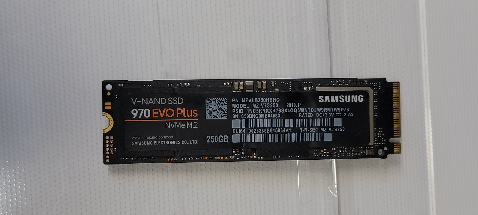SAMSUNG 970 EVO PLUS 250GB M.2 NVME SSD MZ-V7S250B/AM M.2 NVMe HEALTH 95% *QTY