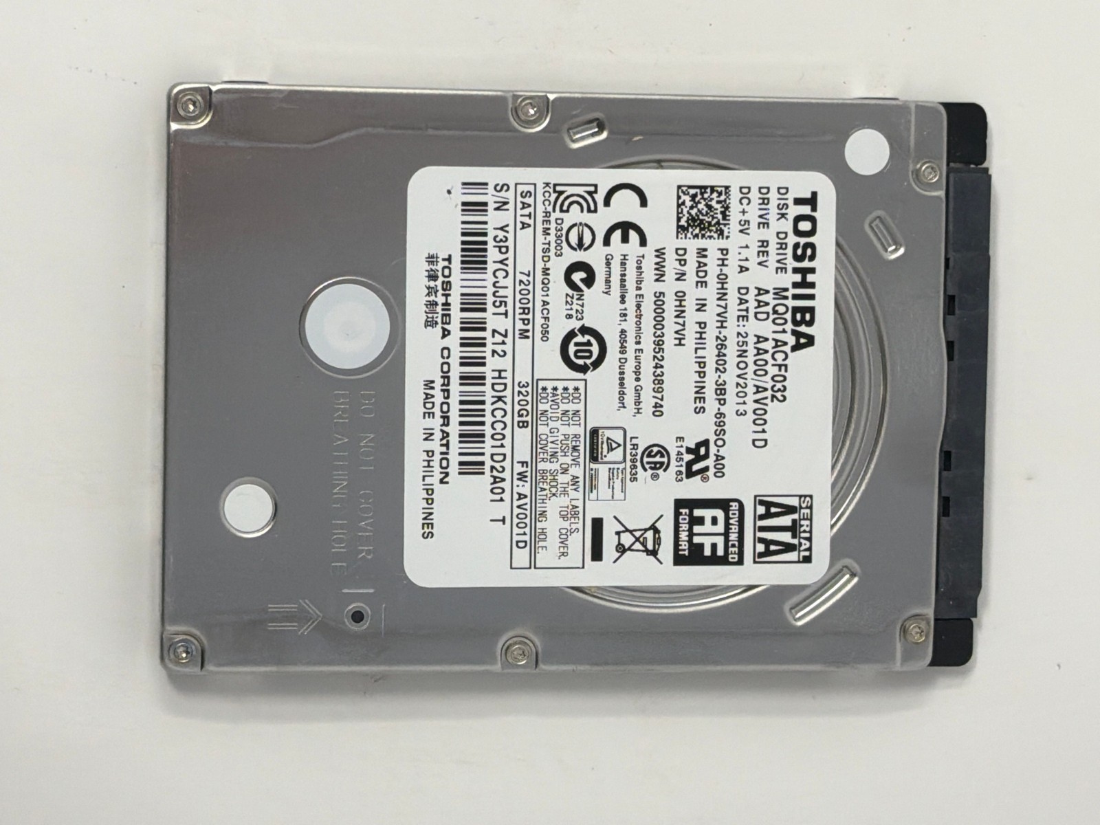 Toshiba MQ01ACF032 320GB SATA Grade B