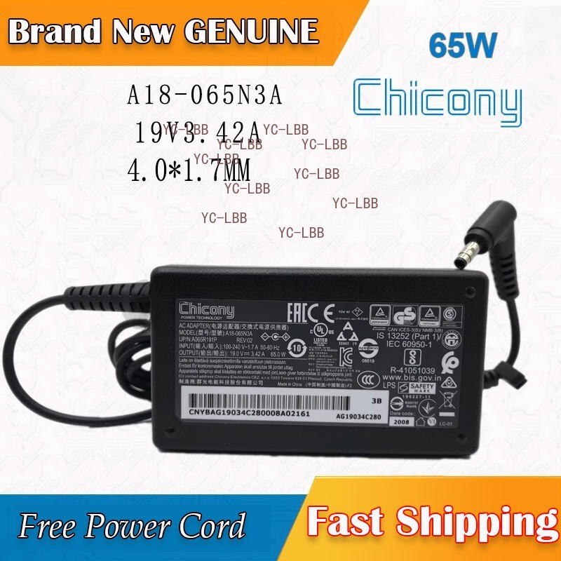 A18-065N3A Brand New Genuine Chicony 19v3.42a Power AC Adapter A065R191P Charger