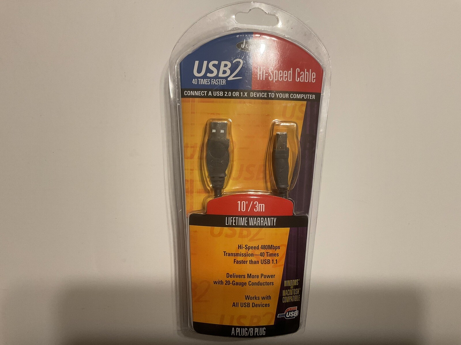 Belkin USB2 Hi-Speed Cable 40 times faster 16'/5m