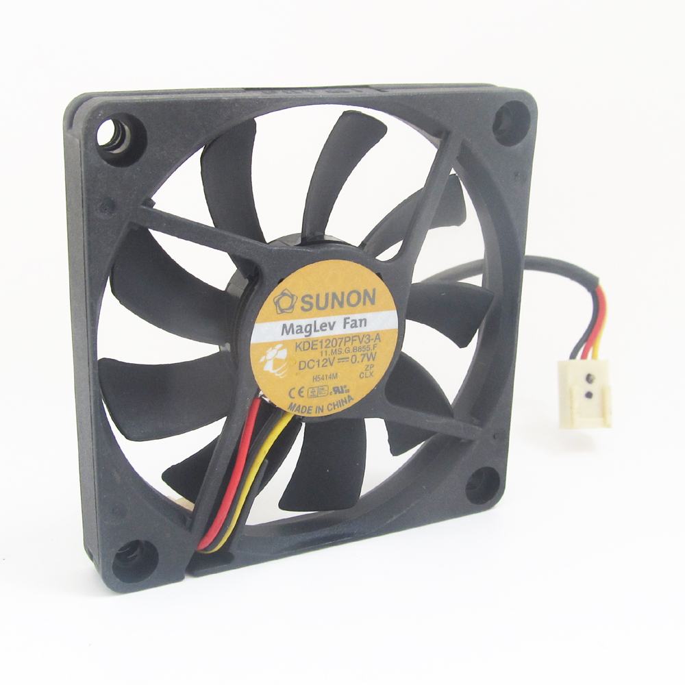 10pcs SUNON MagLev DC Cooling fan KDE1207PFV3-A 70x70x10mm 7010 DC12V 0.7W 3pin