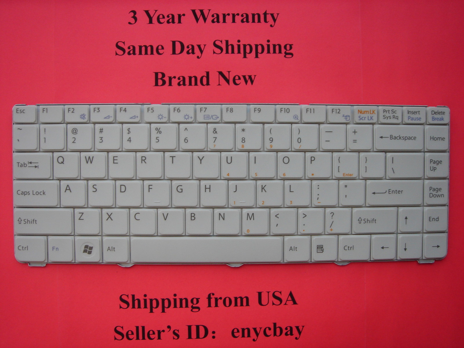 SONY VAIO VGN-NS110E VGN-NS110E/L VGN-NS110E/S VGN-NS115N WHITE LAPTOP KEYBOARD