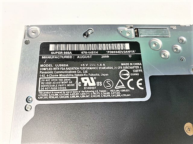 678-1451H Apple Super Multi DVD/RW  for MacBook Pro 15"  Model UJ868A  A1286
