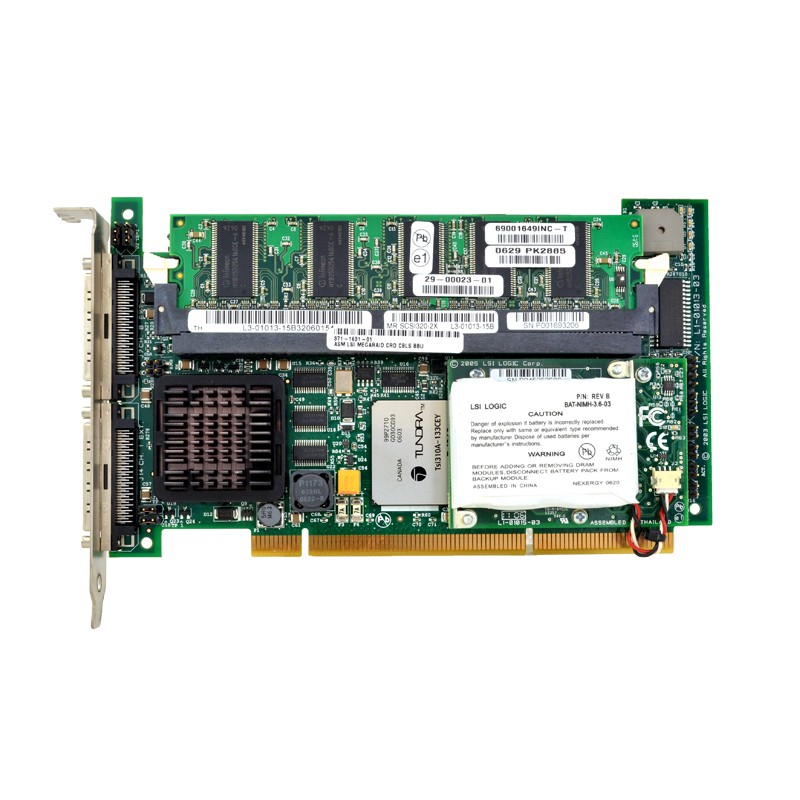 LSI Logic 68-Pin RAID Controller MR SCSI320-2X L1-01013-03 PCI-X With Battery