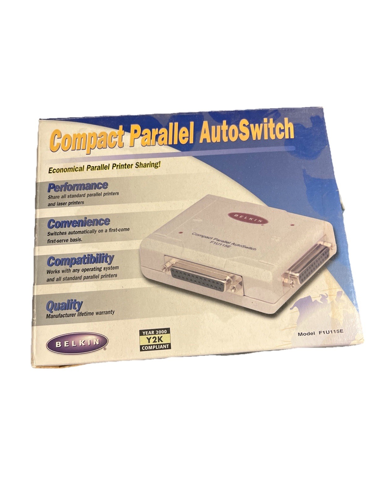 NEW 2-Way DB25 COMPACT AUTO SWITCH Parallel DB25 2 Computers to 1 Printer RM1