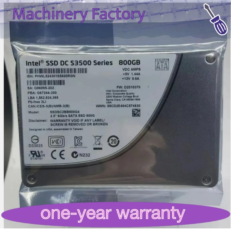 1PCS New Intel 800GB SSD DC S3500 6Gb/s 2.5" SATA SSD SSDSC2BB800G4 Solid State