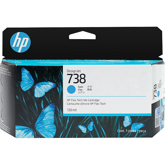 NEW Hewlett-Packard HP 738 Cyan DesignJet Ink Cartridge