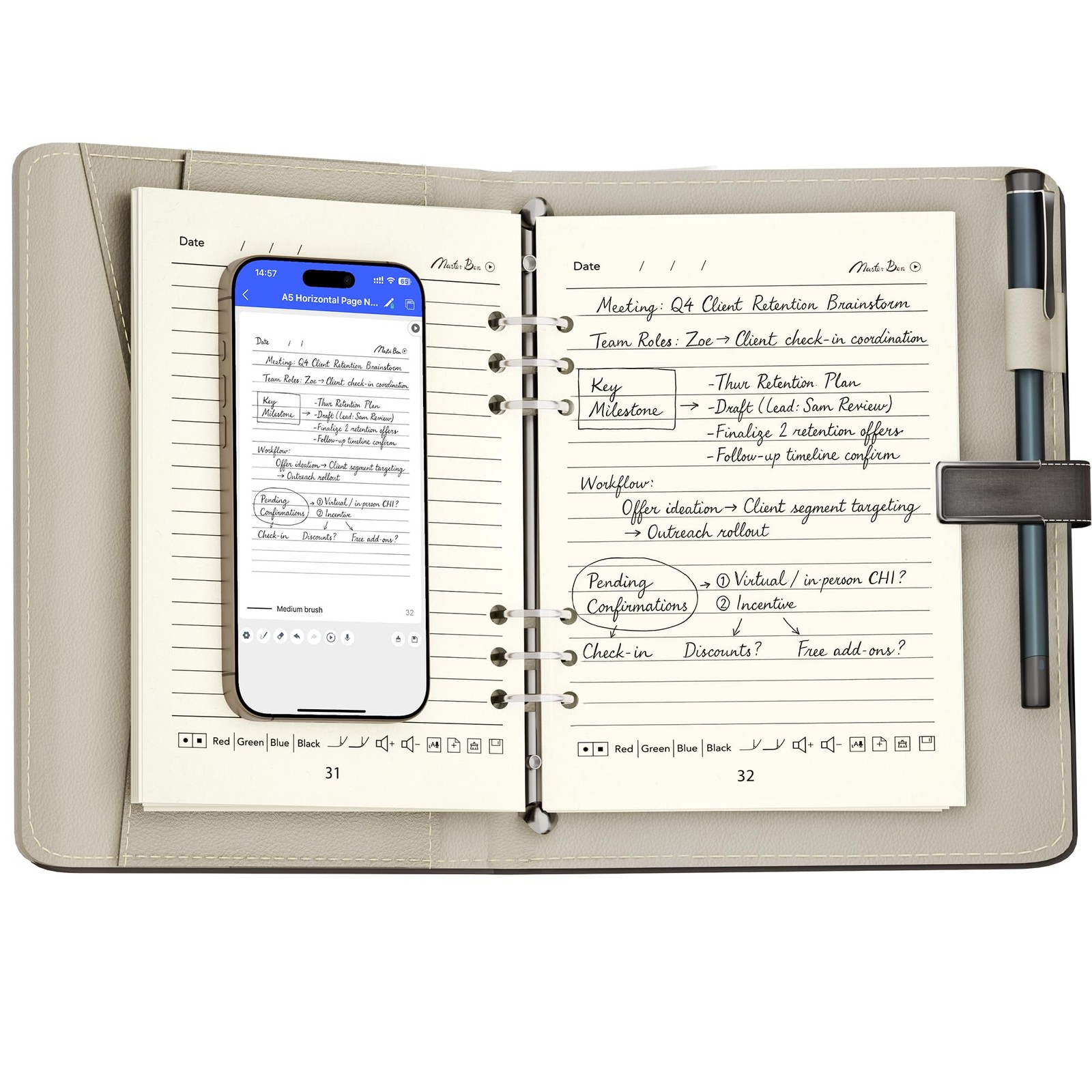 Smart Sync Pen for Note Taking, Digital Notebook with Pen, Enables Synchroniz...