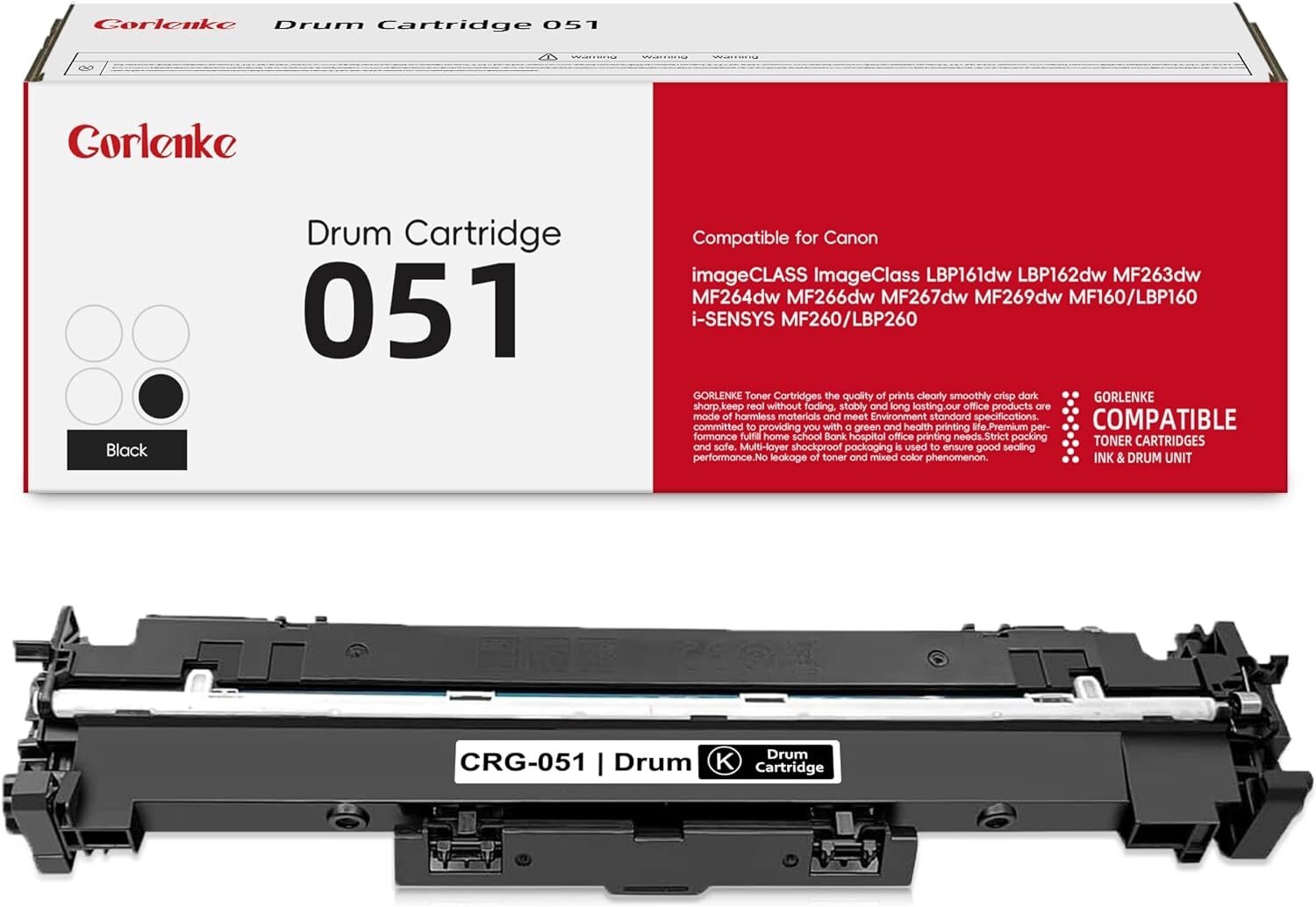 051 Drum Cartridge Replacement for Canon ImageCLASS LBP162dw MF264dw Printers