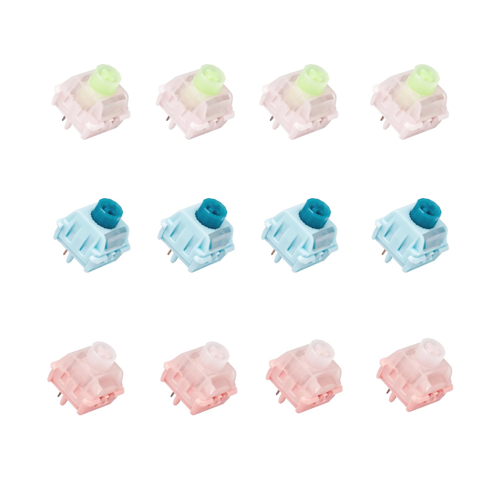 12 PCS Chilkey WS BigLucky Keyboard Switches 5 Pins Mechanical Multicolor