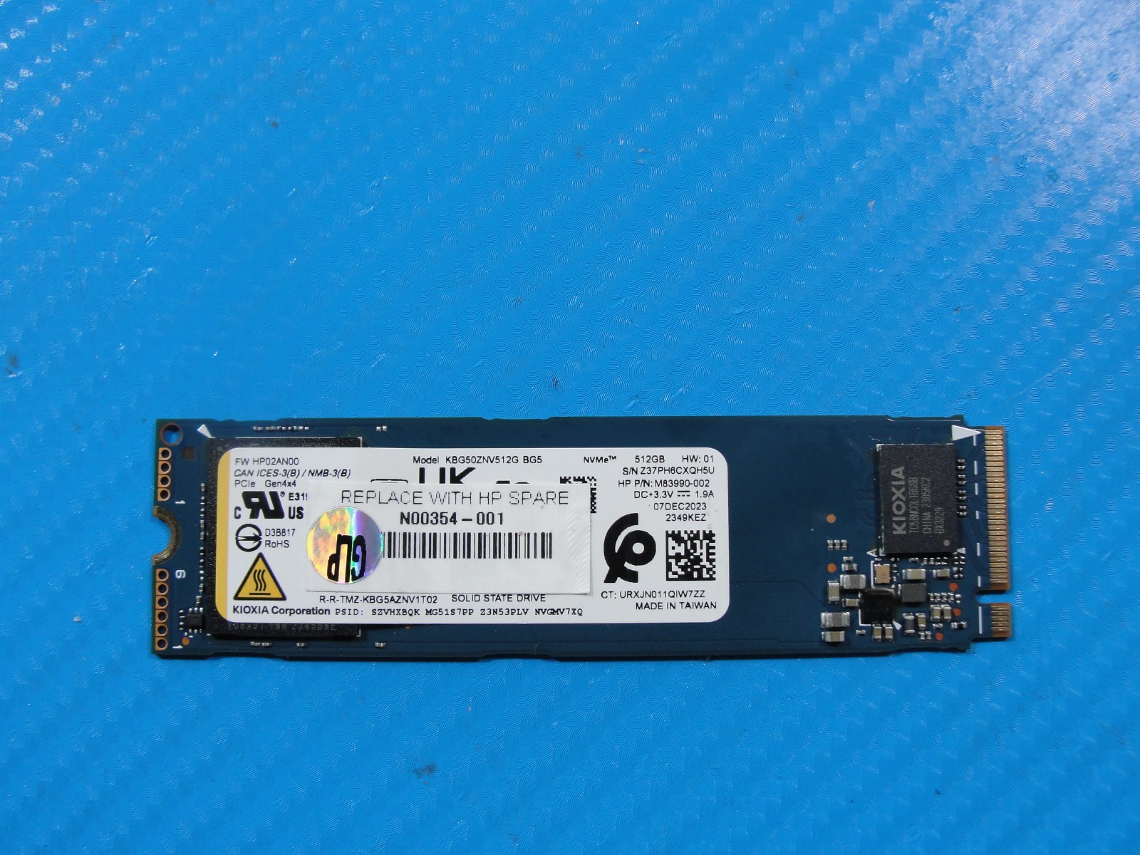HP EliteBook 650 G10 KIOXIA 512GB NVMe M.2 SSD Solid State Drive M83990-002