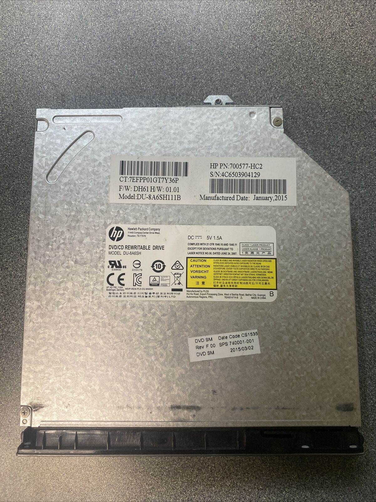 Genuine DVD HP ProBook 650 G1655 G1 DVD-RW Burner Drive 744822-001 740001-001 