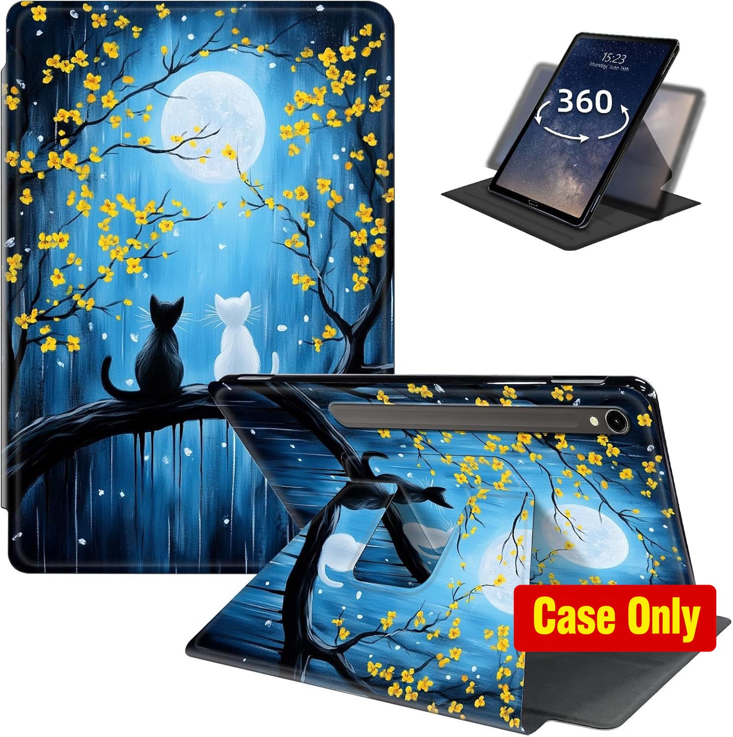 360° Rotating Smart Cover Case for Samsung Galaxy Tab S10 FE/S9 FE 10.9" - Cats