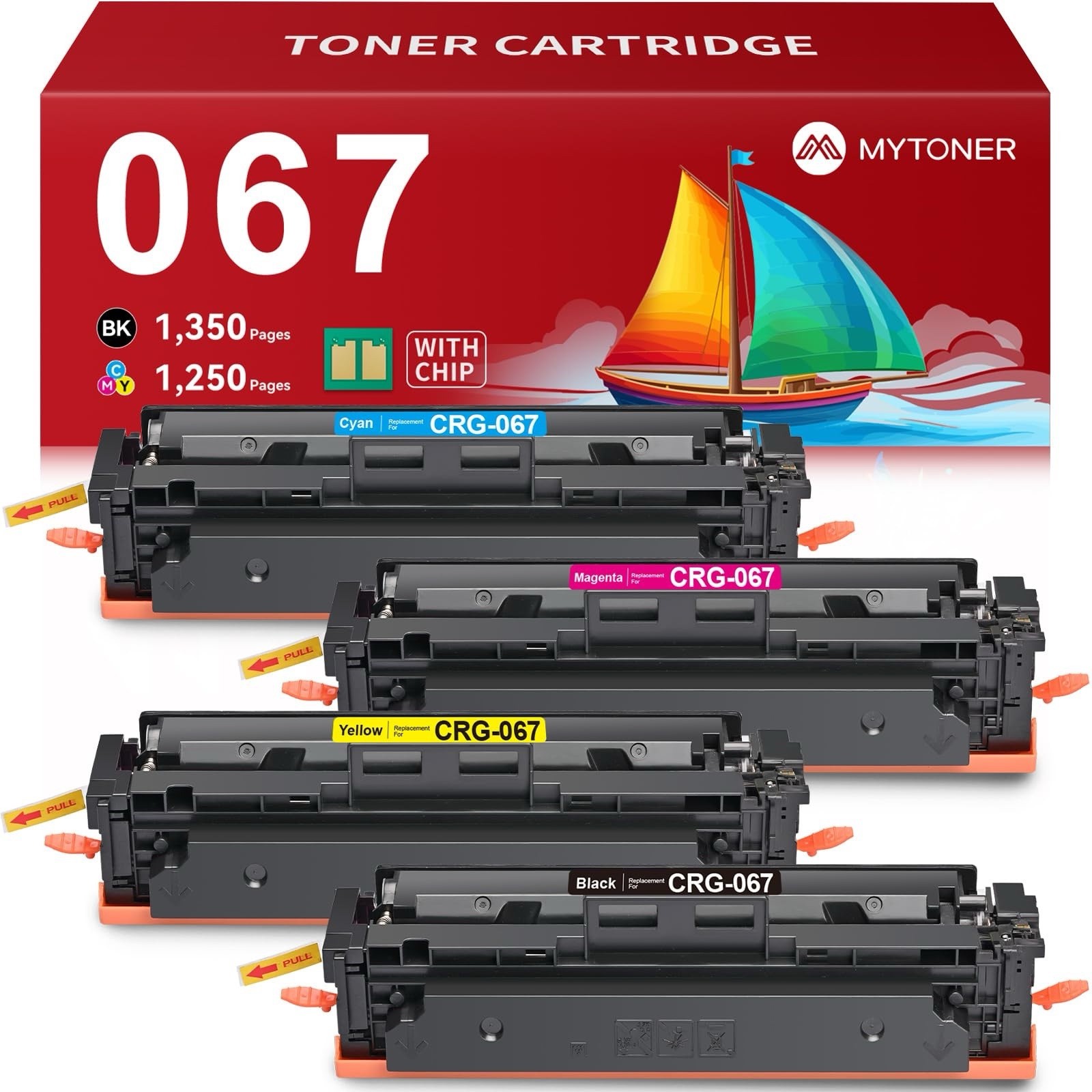 067 Toner Cartridges Set for Canon MF656Cdw MF654Cdw MF653Cdw LBP632Cdw 4-Pack