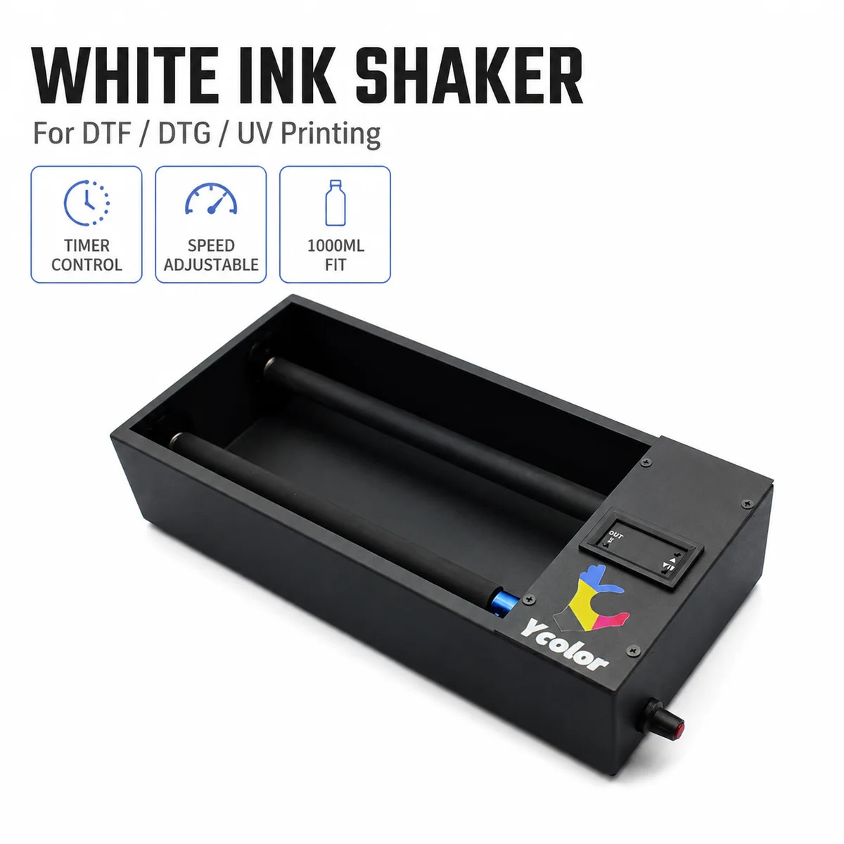1000ML White Ink Bottle Shaker Timer Speed Adjustable DTF DTG UV Printer Machine