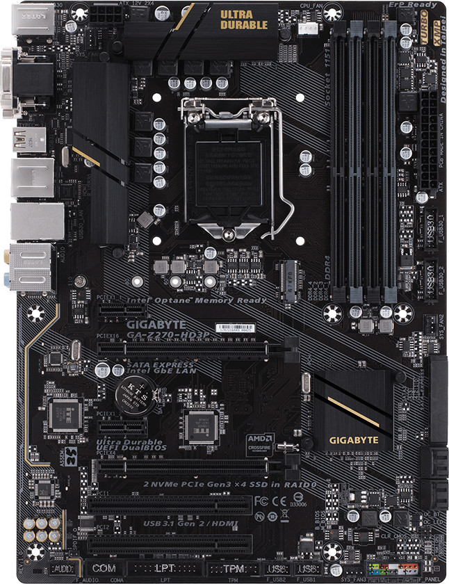 For Gigabyte GA-Z270-HD3P LGA 1151 DDR4 1×M.2 6×SATA III ATX Motherboard