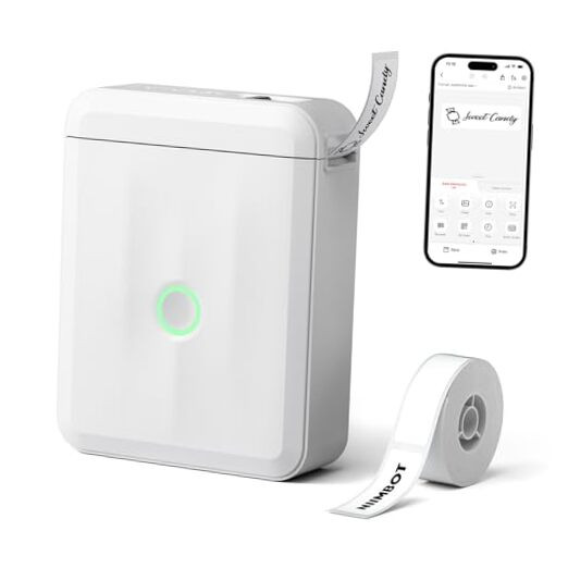  D110 Upgraded Version Mini Label Maker Machine with Tape, Portable Bluetooth 