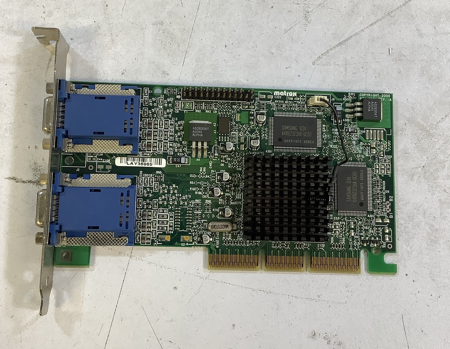 MATROX MILLENIUM G45+MDHA16D AGP 16MB 971-0301 REV A DUAL HEAD NS-Q6B