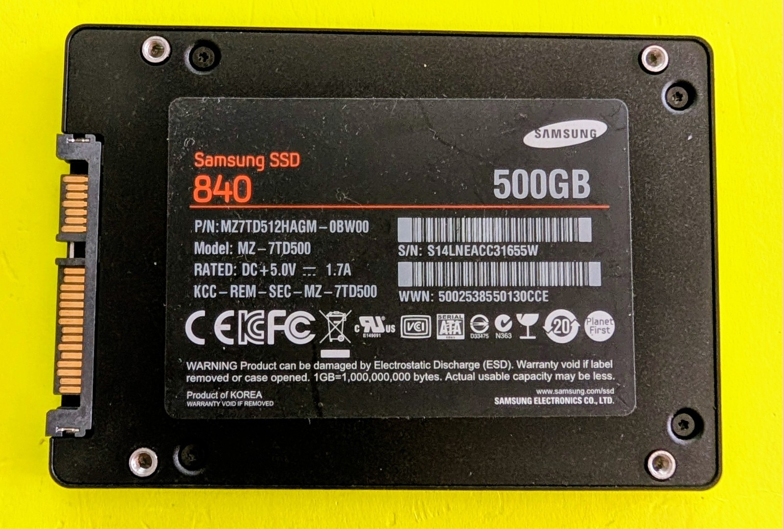 Samsung 840 Series 500GB 2.5in SATA III Internal SSD MZ7TD512HAGM