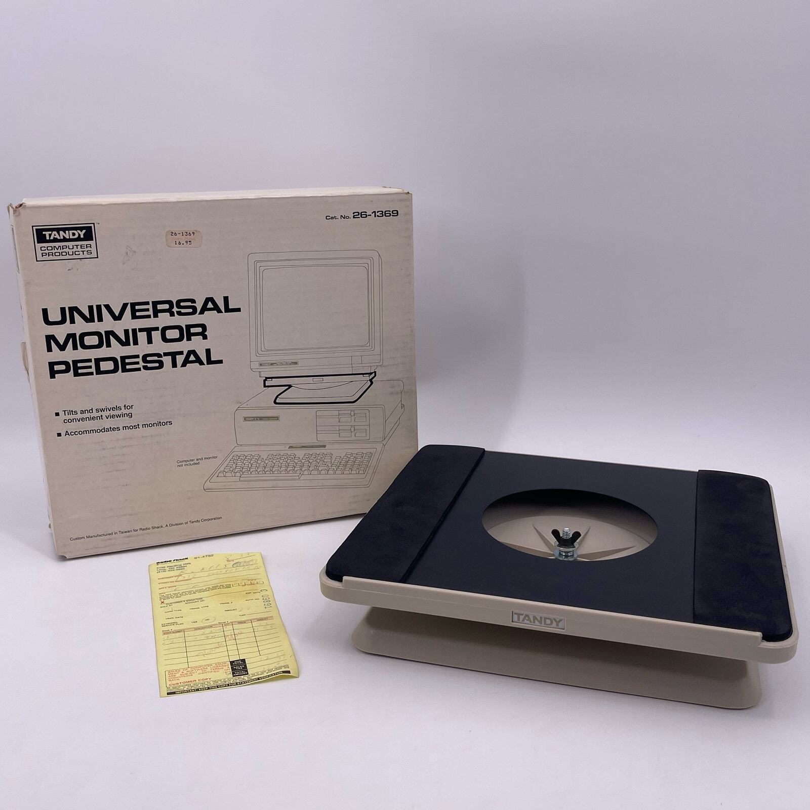 Vintage Tandy Universal Monitor Pedestal #26-1369 Tilts Swivels RadioShack NOS