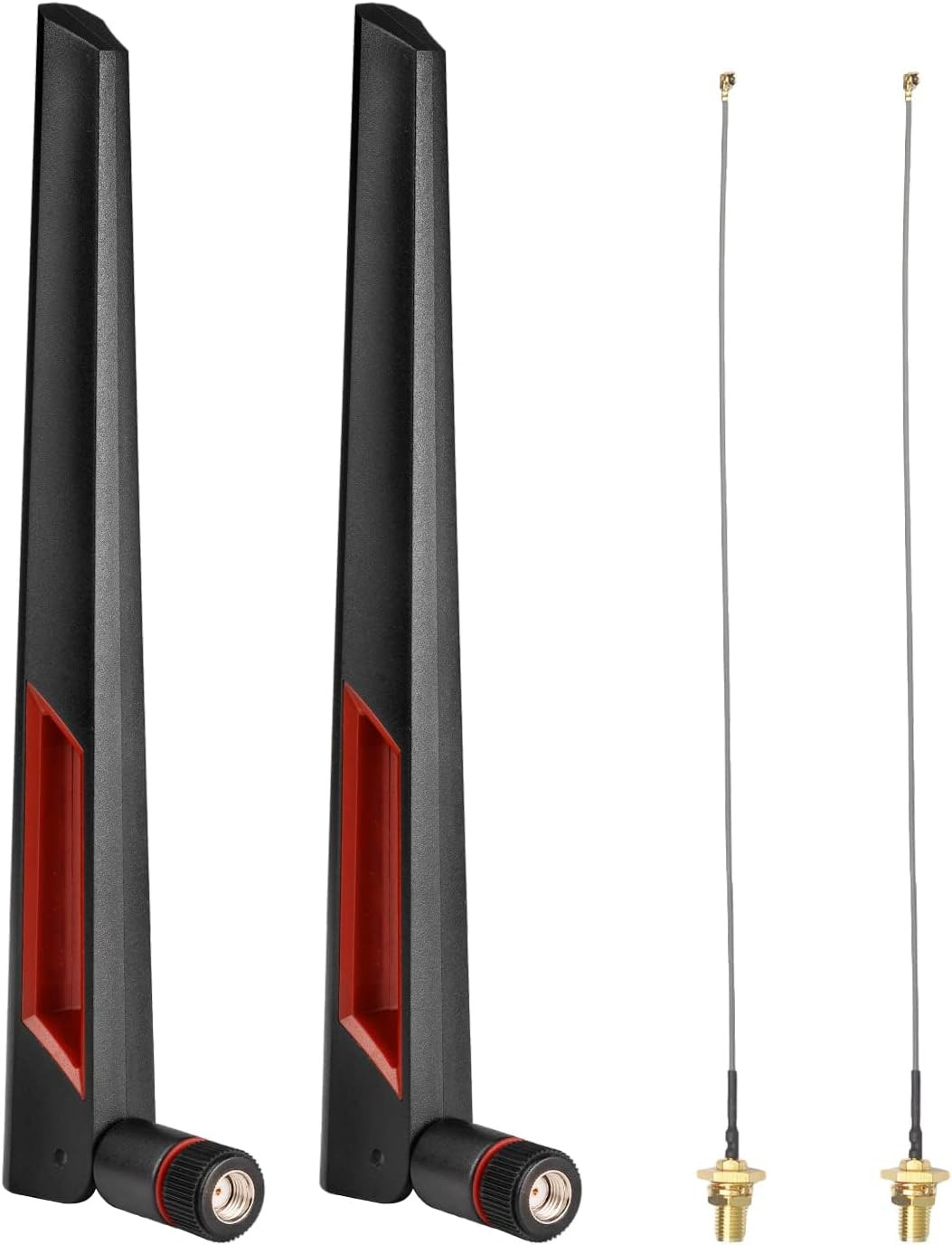 2.4Ghz 5Ghz 5.8Ghz Dual Band Wifi Antenna + RP-SMA Pigtail 2-Pack