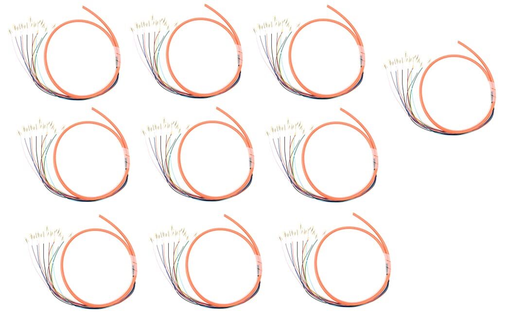 12 Strand OM1 62.5/125 Multimode LC UPC Fiber Pigtail 1M 10 Pack Fiber Optic