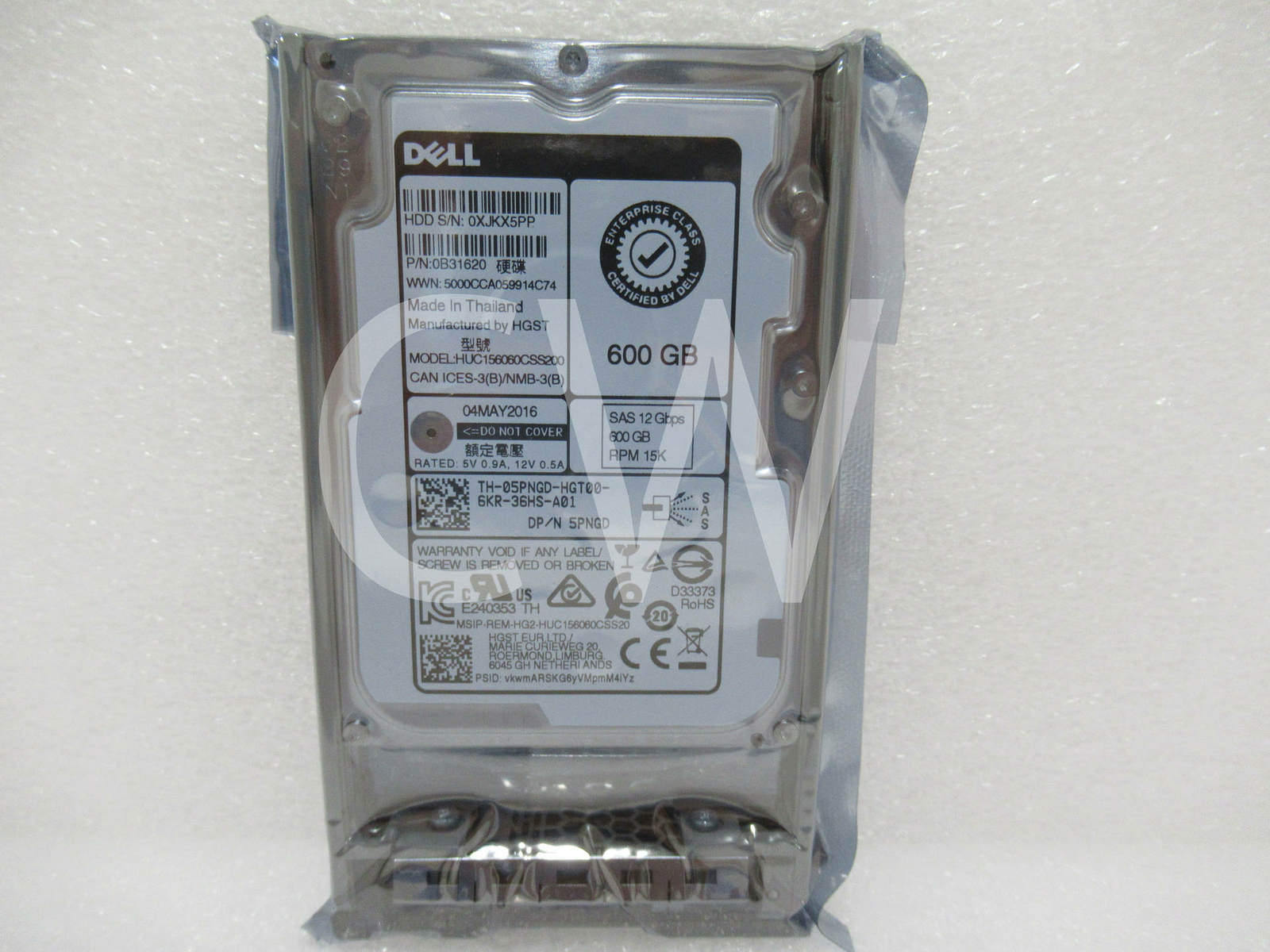 5PNGD HUC156060CSS200 Dell 600GB 15K RPM 12Gb/s 2.5" SAS SERVER HDD Hard Drive