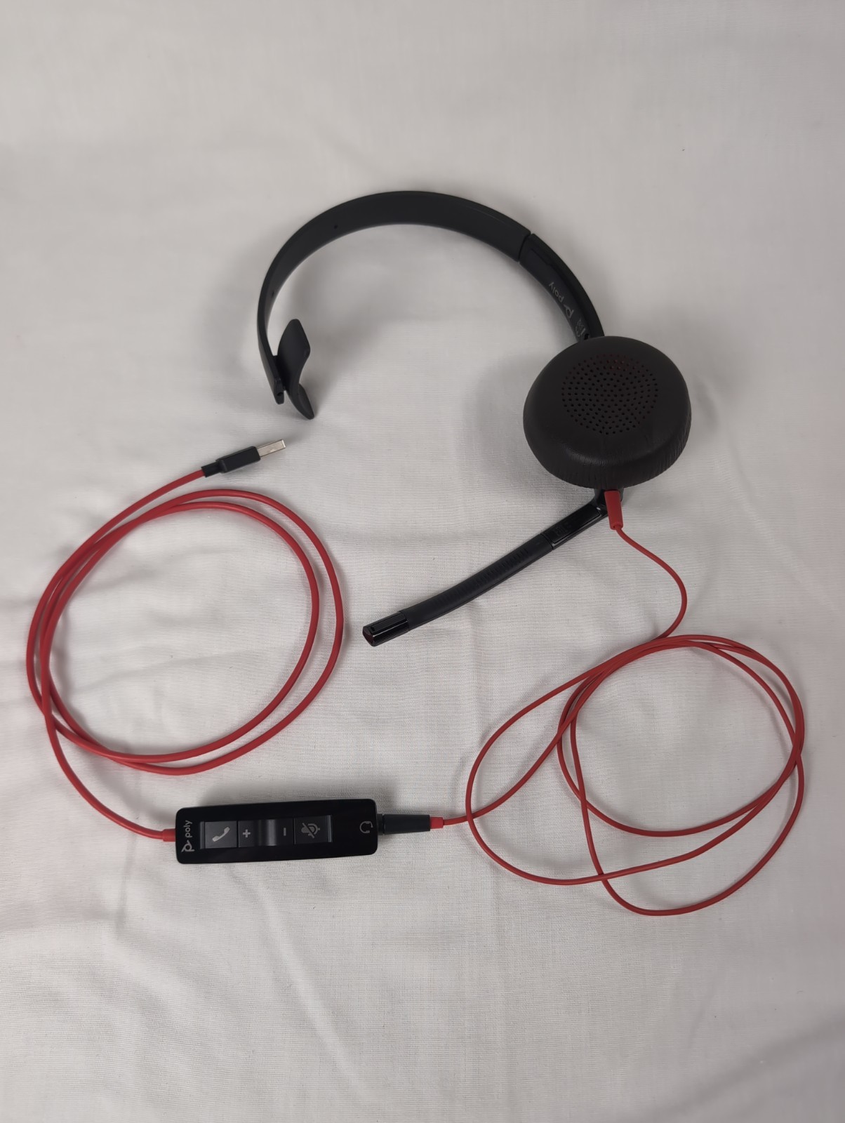 Plantronics Poly Blackwire USB Headset - Black With Case 