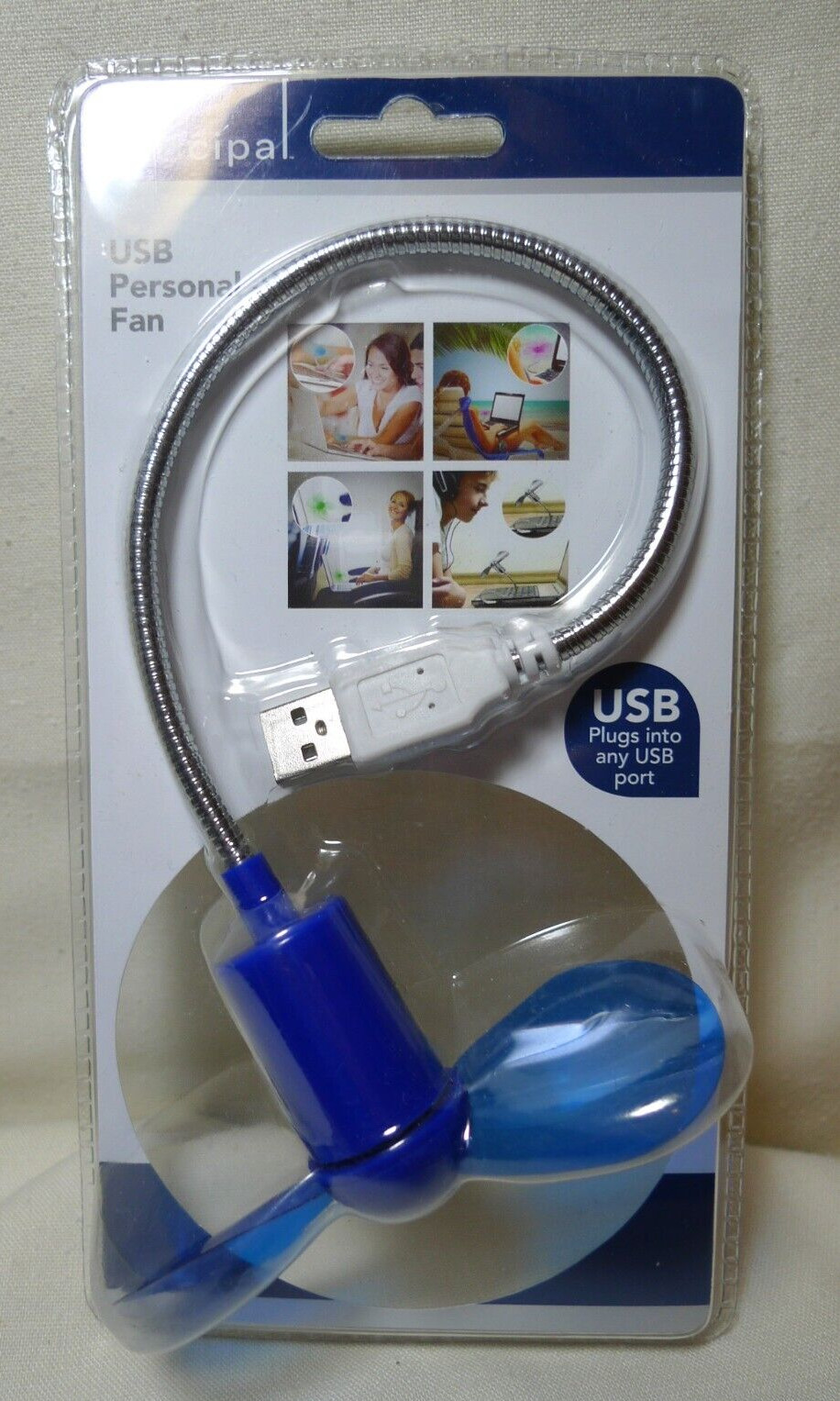 Dark Blue USB Personal Flexible Mini Cooling Fan by Principal  USB 1.1/2.0 NEW