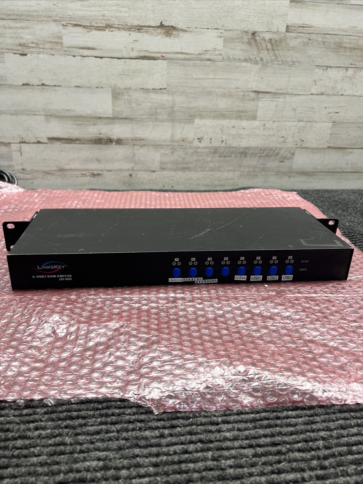 Used LINKSKEY LKV-0880 8-Port Keyboard Mouse Video PS/2 KVM Switch