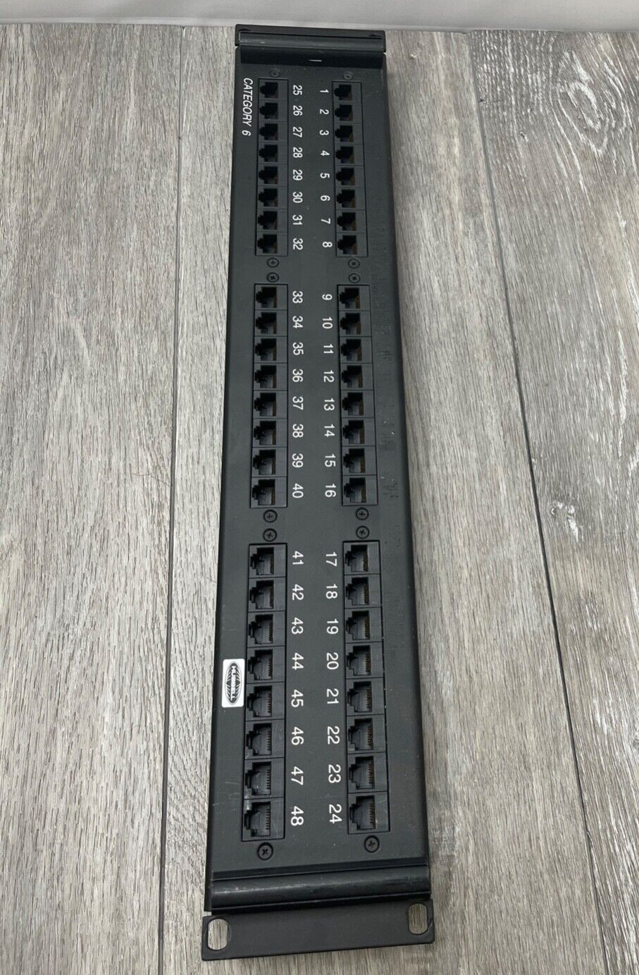 Hubbell HP648U Category 6 Cat6 48-Port Universal Patch Panel, Black