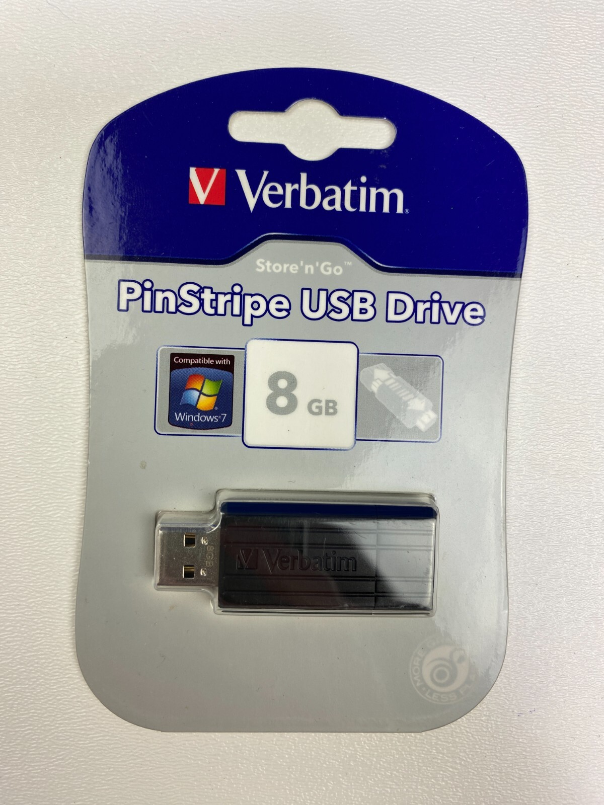 Verbatim Pin Stripe USB Drive 8GB NEW Sealed Package
