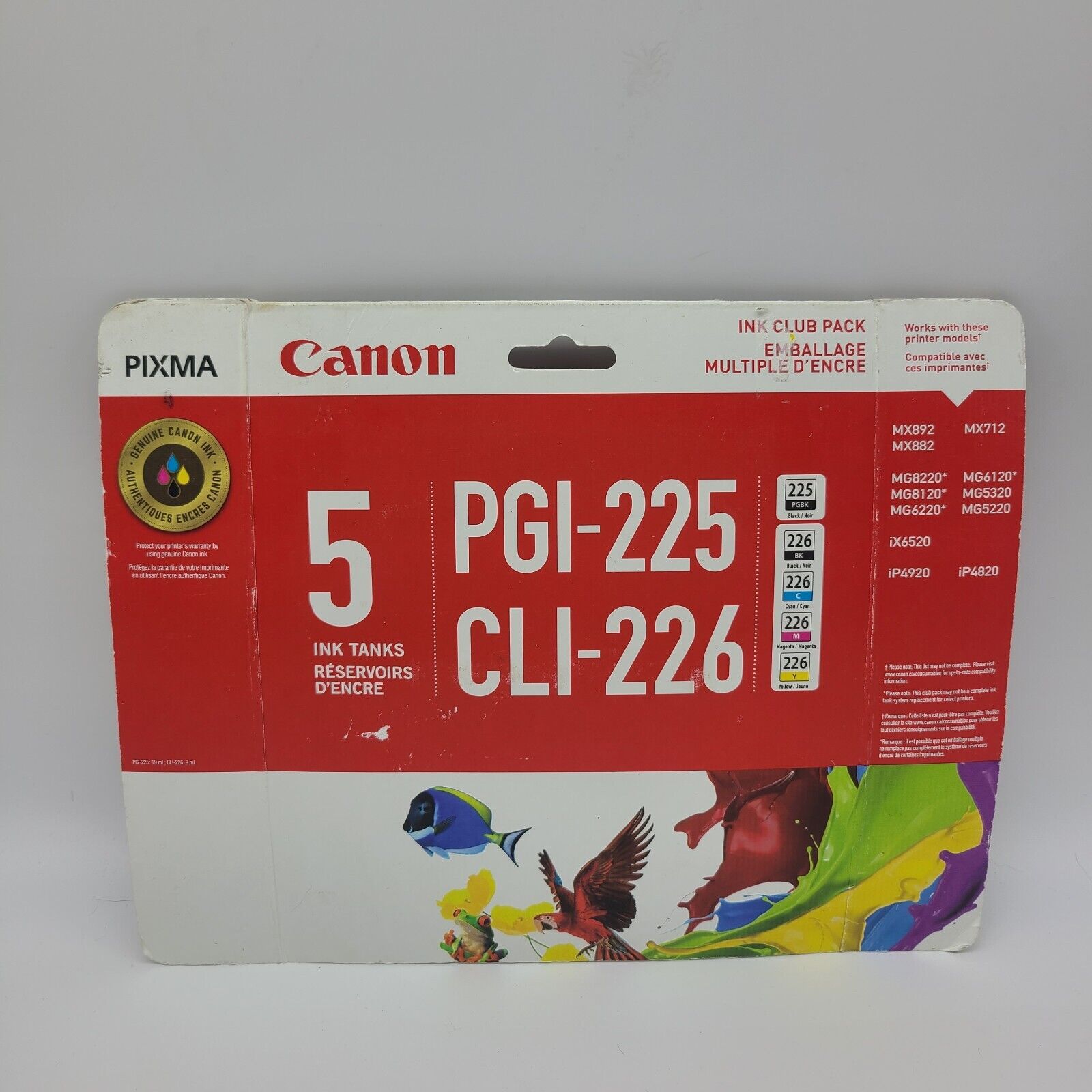 Canon PGI 225 Black & CLI-226 Ink Tanks Black/Cyan/Magenta/Yellow (5 pack) NEW