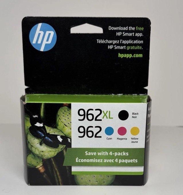HP 962XL Black 962 Cyan Magenta Yellow Genuine Ink 4 Pack 3JB34AN - FRESH