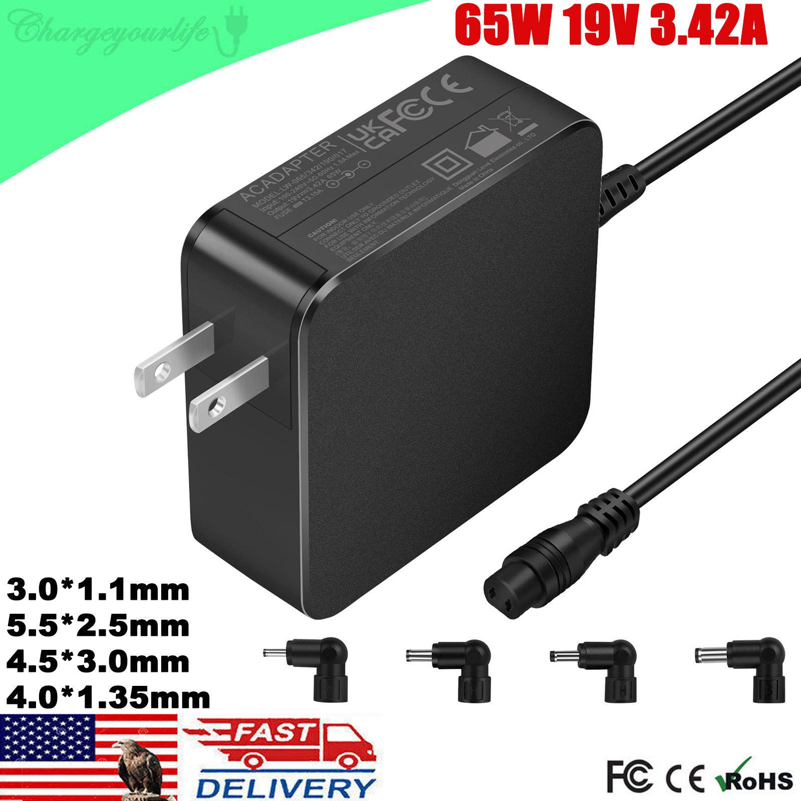 Charger AC Adapter ADP-65DW B AD883J20 for ASUS Zenbook Vivobook 65W 19V 3.42A