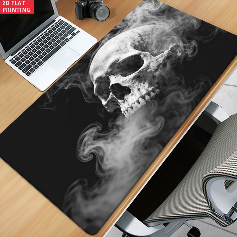 2D Flat 1pc Skull Art Pattern Pad for Desk, Gaming, Office Decor, Non-Slip Rub