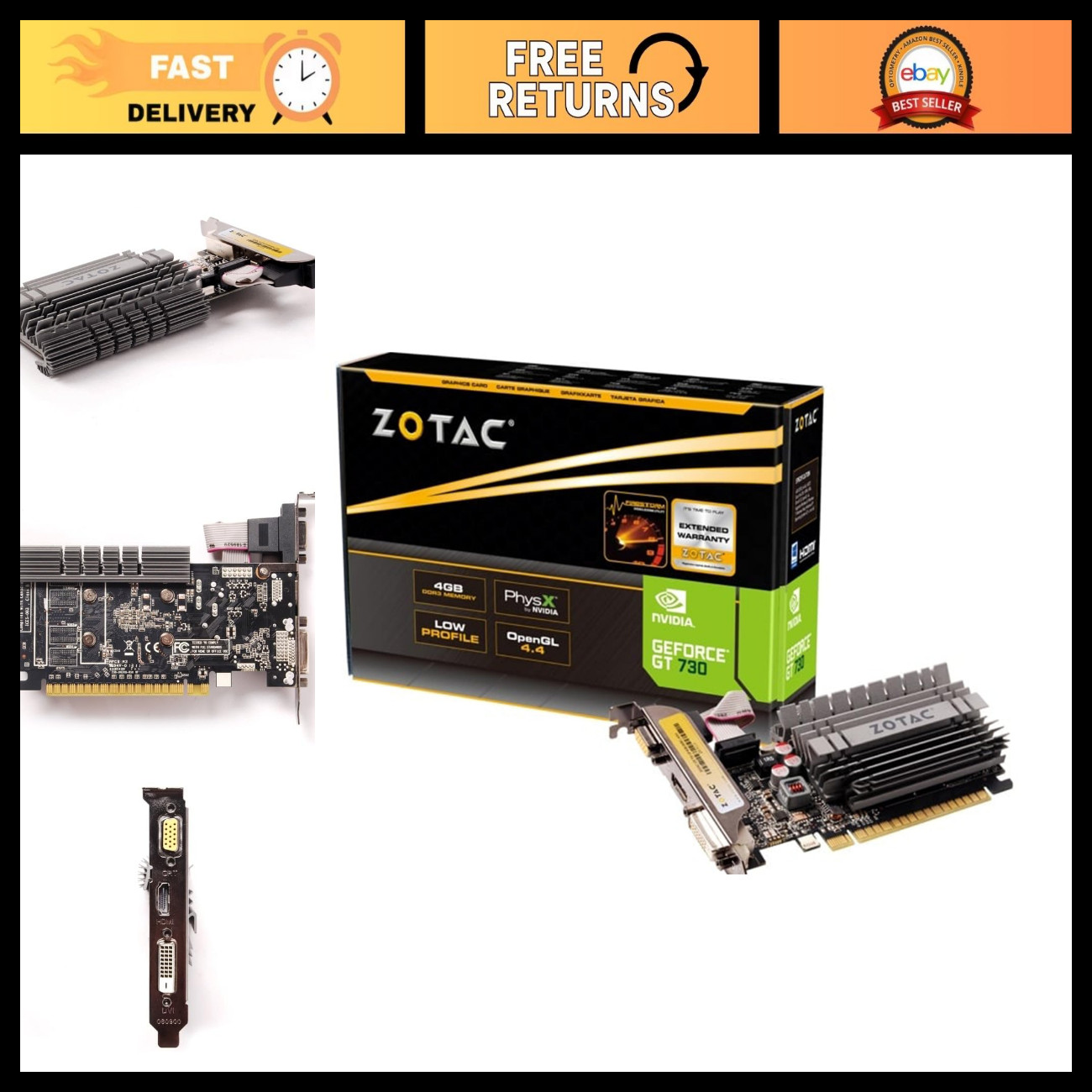 4GB DDR3 Graphics Card PCI Express 2.0 x16, GT 730 Zone Edition, Gaming Upgrade