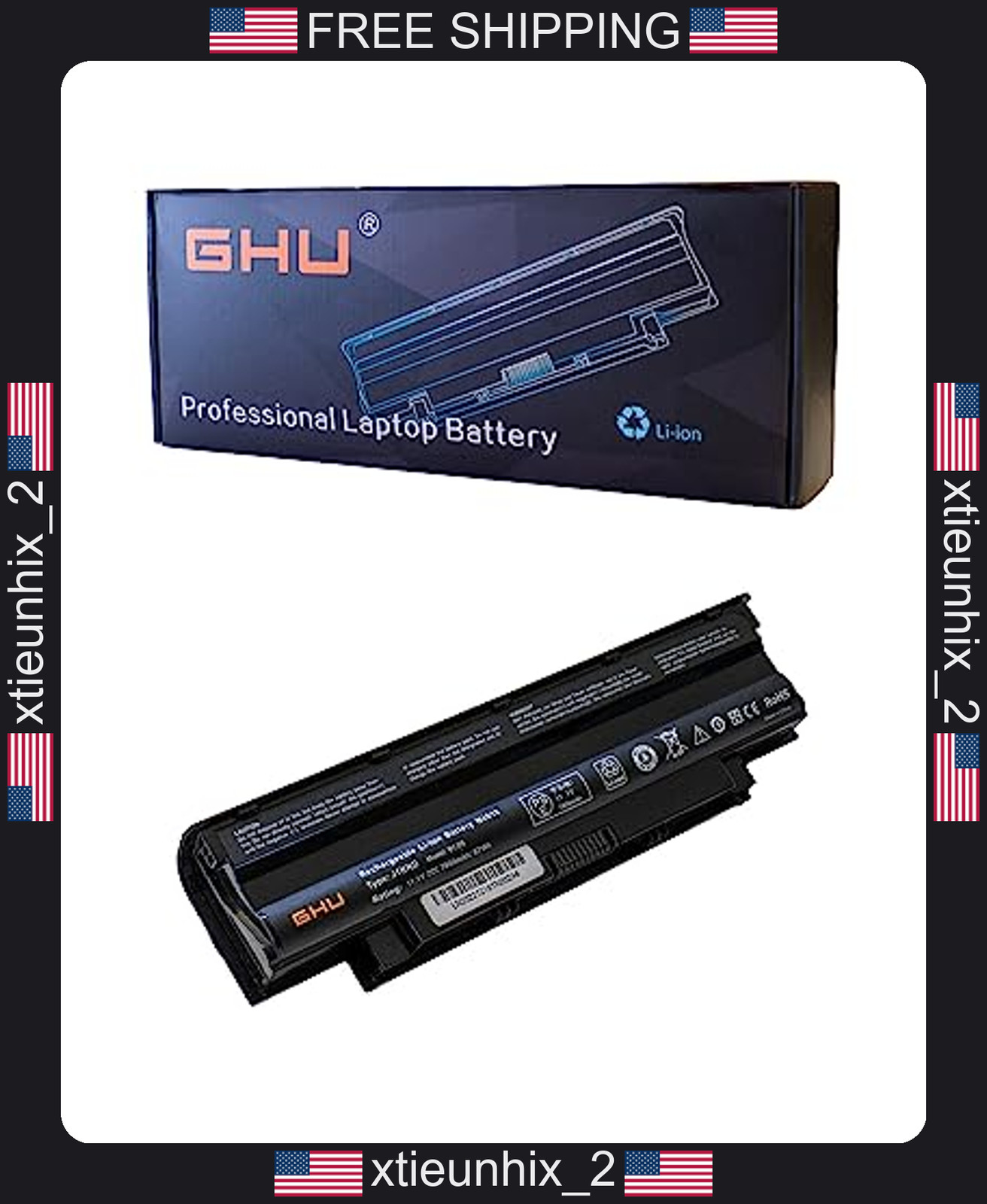 Dell Inspiron 15R 17R 13R Vostro 87Wh Replacement Battery 9-Cell Lithium