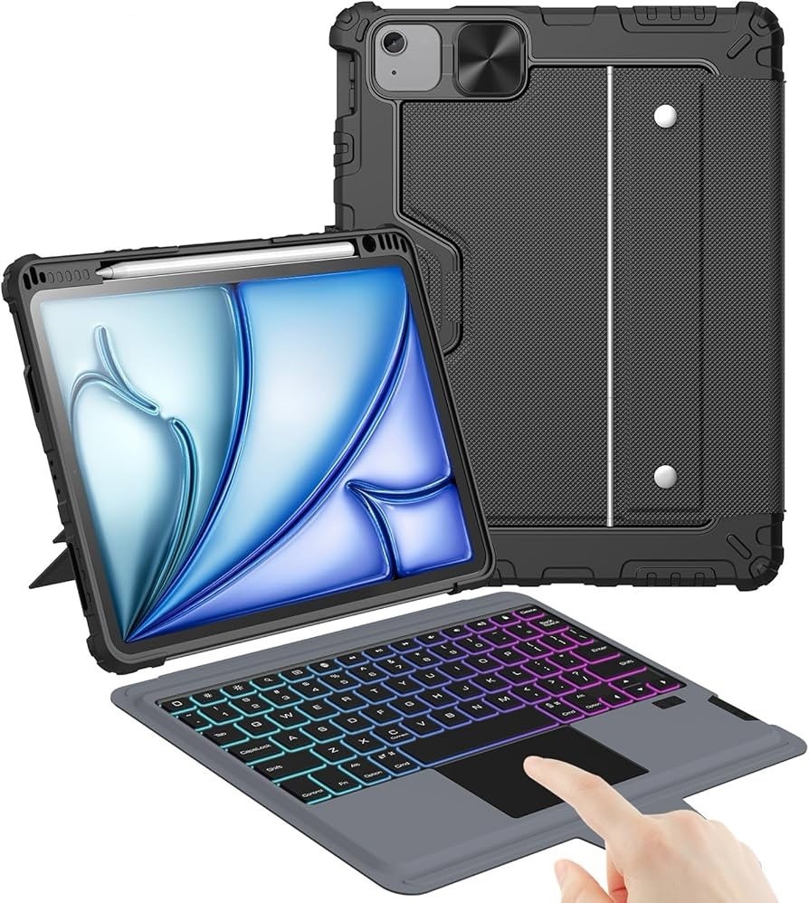 Nillkin iPad Air 11” M2,3,4/Pro 11 Case Keyboard Backlit Trackpad Rugged