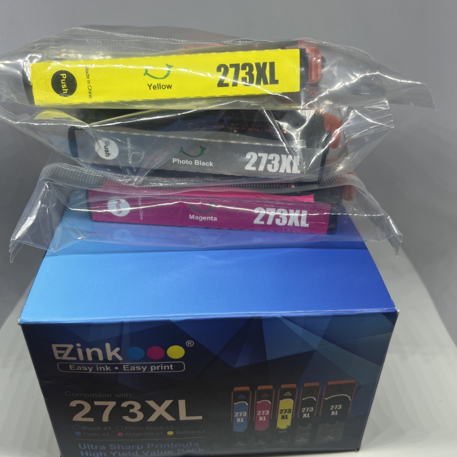 EZ ink 273XL 3 Pack Magenta, Yellow,Photo Black New In Package