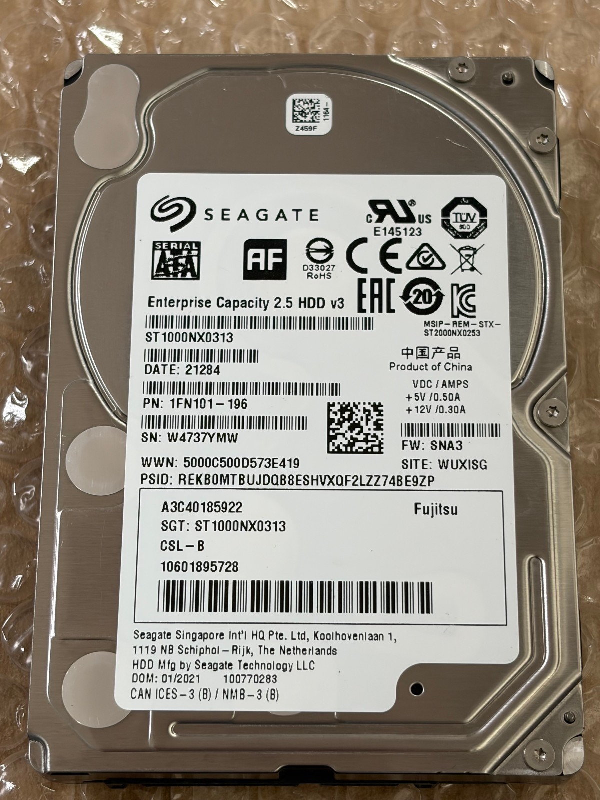 Seagate Enterprise Capacity ST1000NX0313 1TB SATA 2.5" 128MB 15mm Internal HDD