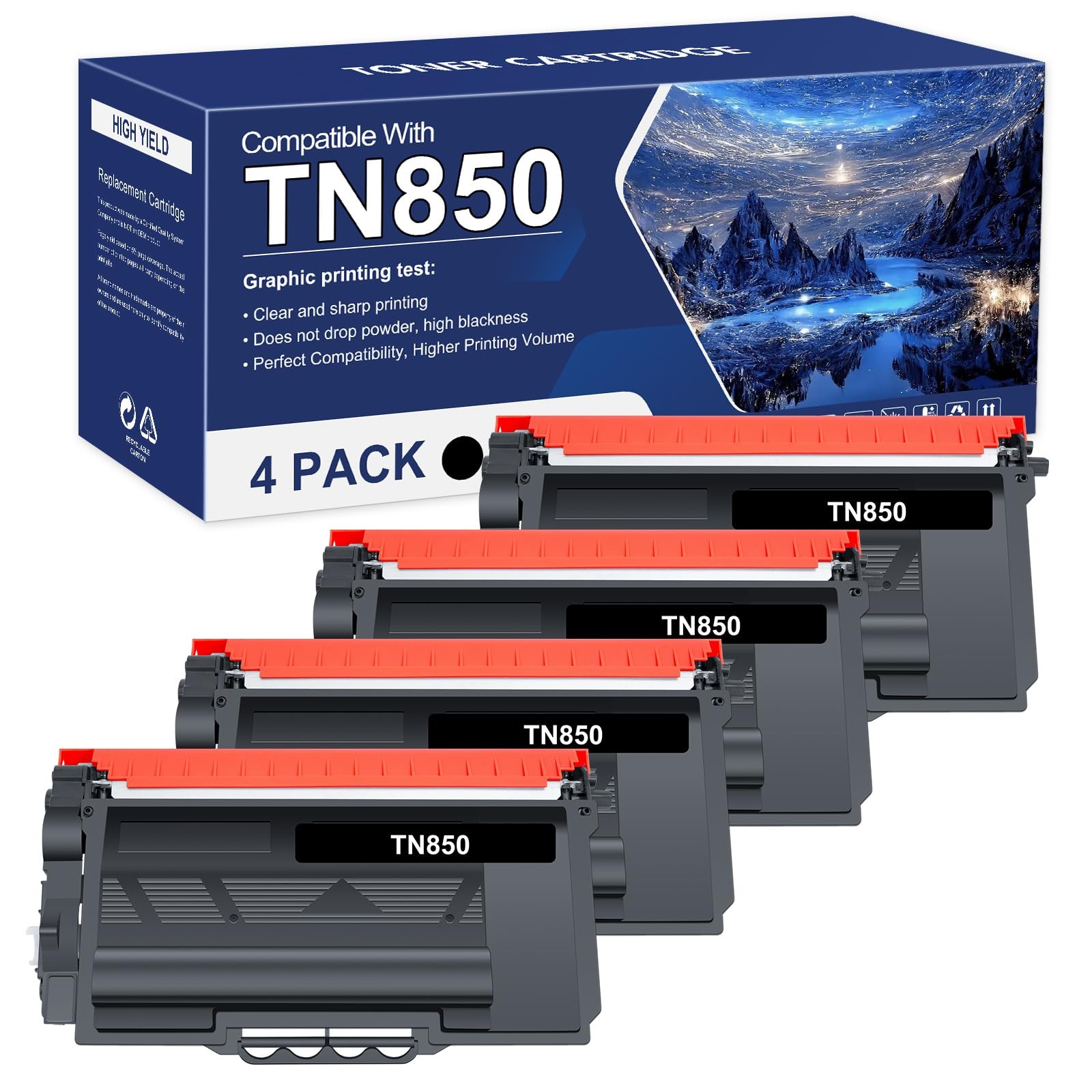 TN850 TN820 High Yield Toner Cartridge TN 850 820 TN-820/TN-850 Black