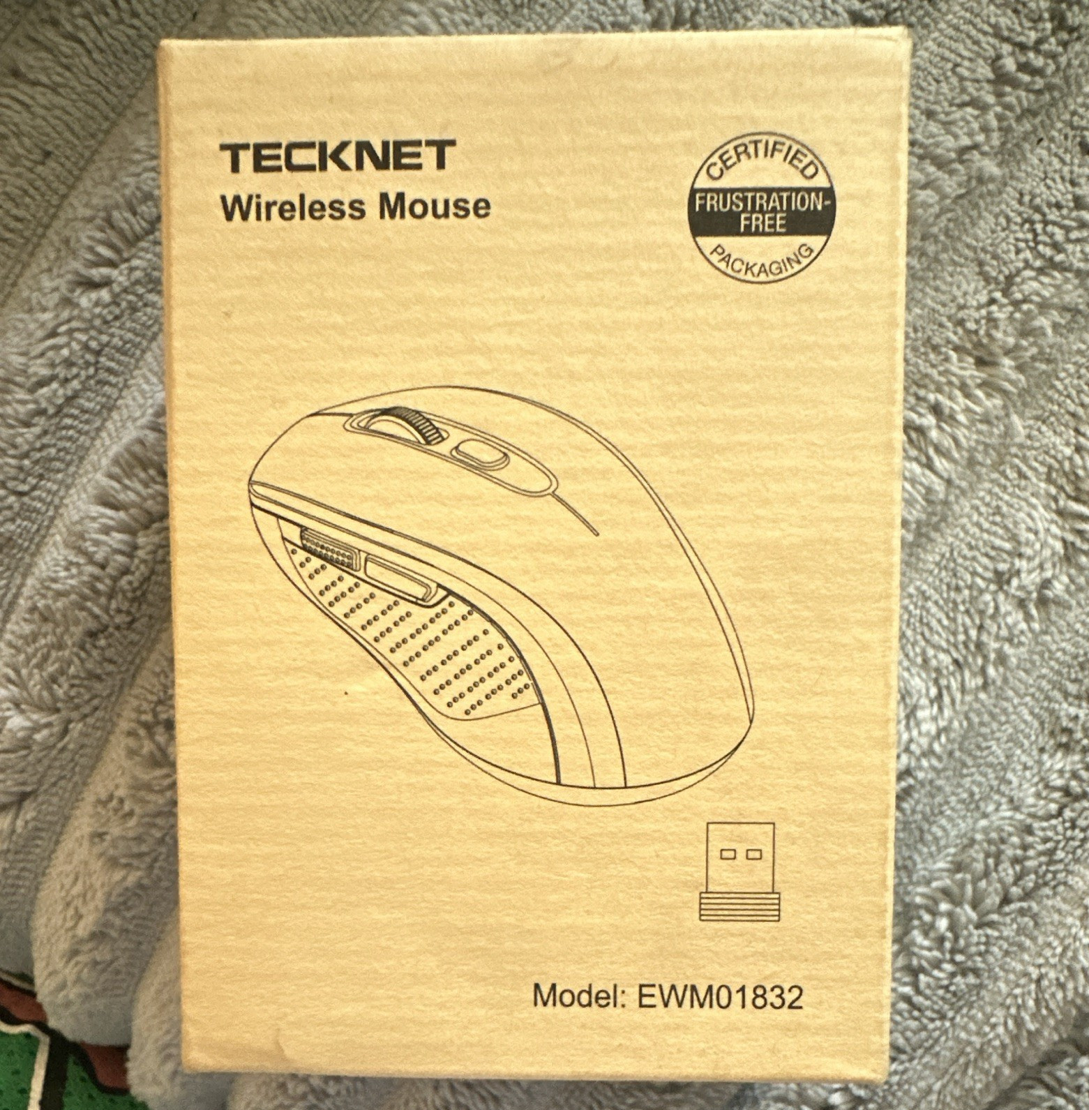 TeckNet Wireless Optical Mouse 2400 DPI 6-Button Scroll Wheel Black EWM01832