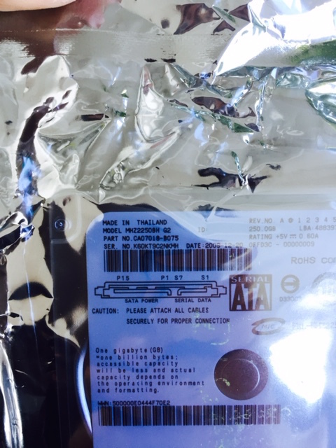 *New* Fujitsu (MHZ2250BH-G2) 250GB, 5400RPM, 2.5" Internal Hard Drive