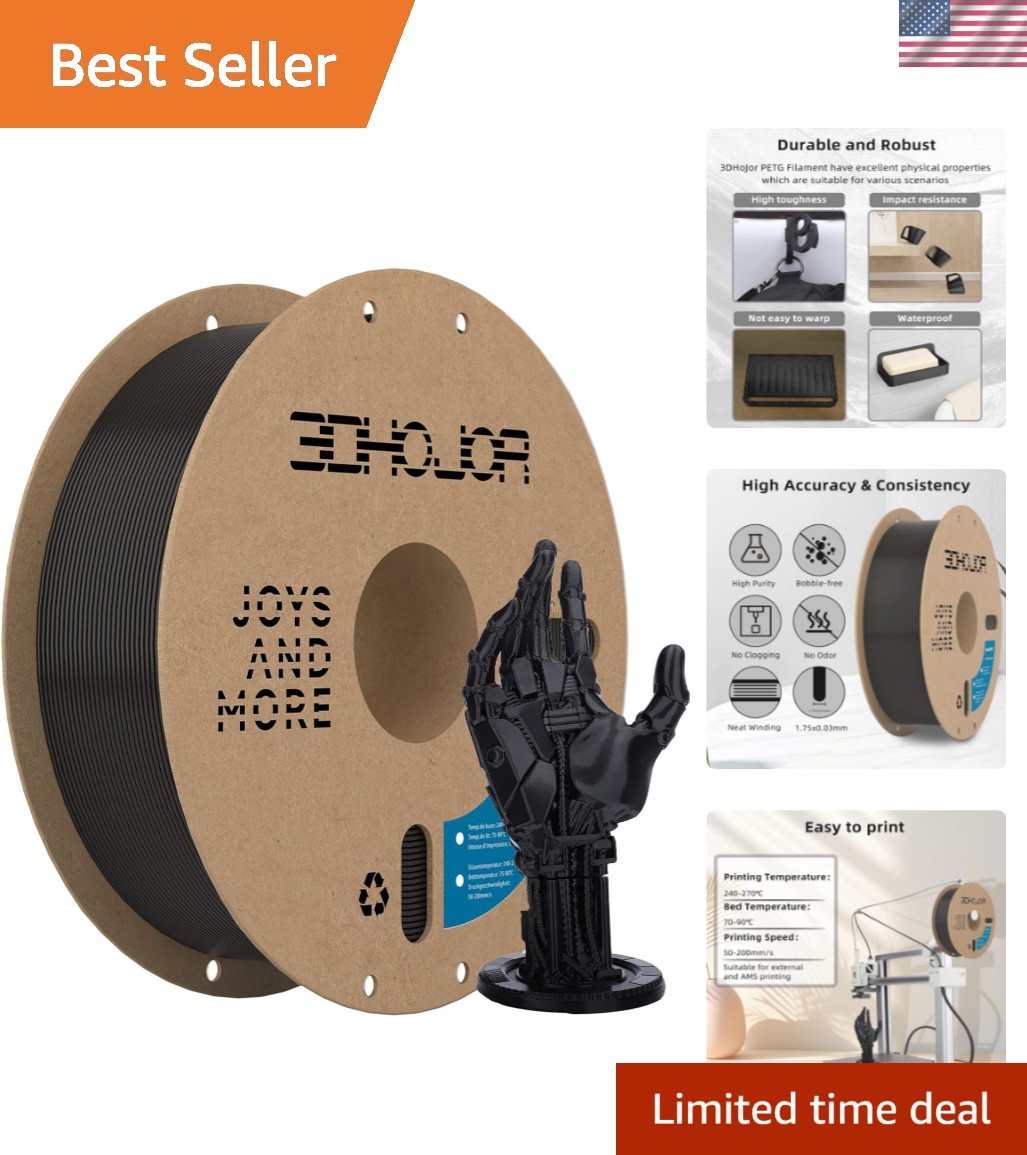High Clarity PETG Filament 1.75mm - 1KG Vacuum-Sealed for Quality Printing