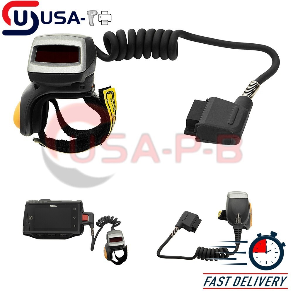 USA For Zebra RS4000 Finger Scanner RS4000-HPCSWR 1D CORDED RING SCANNER Symbol