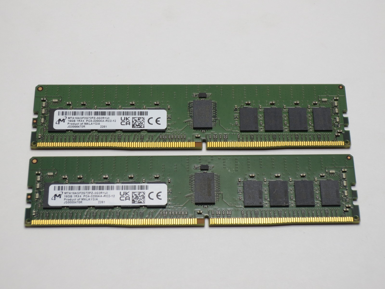 Micron 32GB (2x16GB) 1Rx4 PC4-3200AA DDR4 RDIMM Server RAM, MTA18ASF2G72PZ-3G2R1